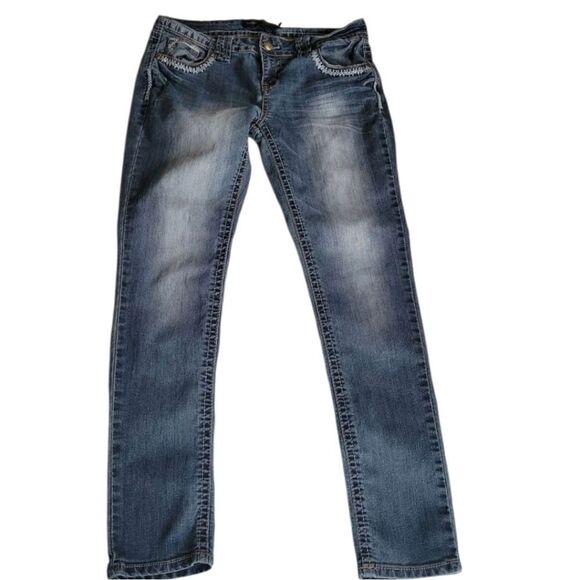 Rue21 Denim - Rue 21 Twenty one Ladies Regular Low Rise Skinny Blue Denim Jeans Size 9/10R